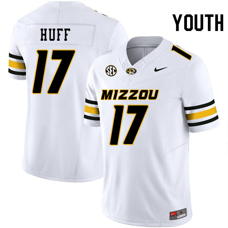 Youth #17 Brian Huff Missouri Tigers College Football Jerseys Stitched-White